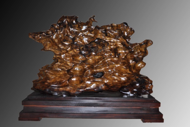 乌木金丝楠满花自然摆件